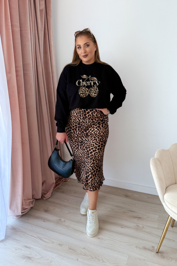 Bluza oversize z printem i napisem cherry Maelle - czarna 3