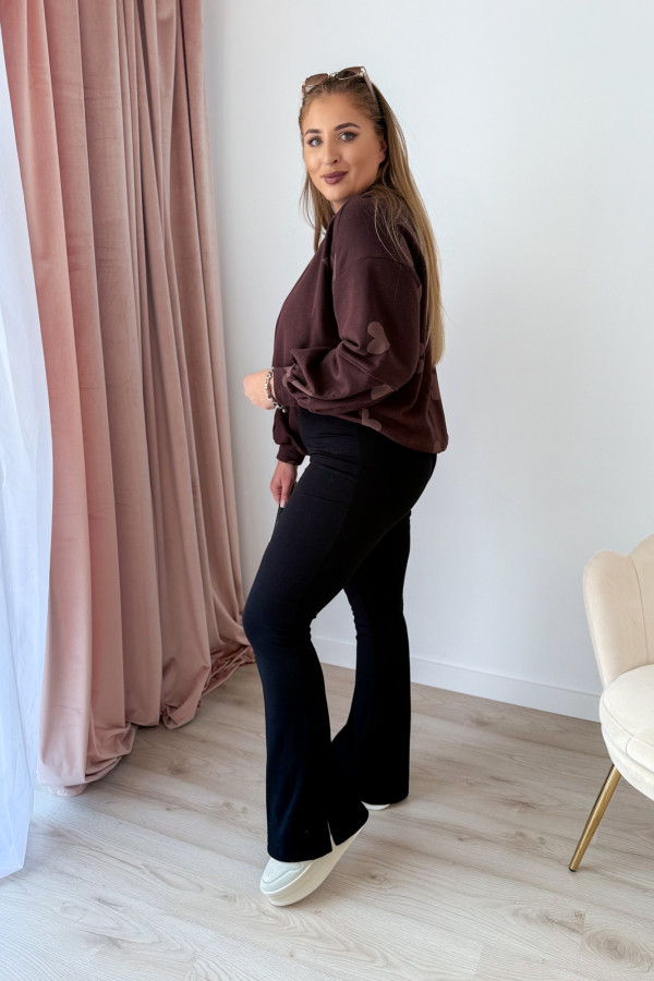 Bluza oversize w serduszka Milou - czekolada 10