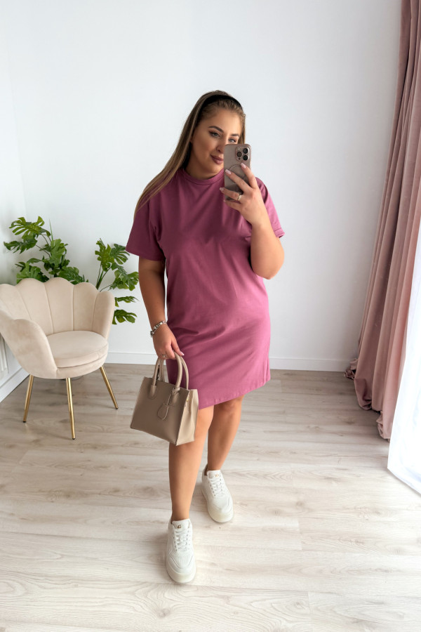 Sukienka koszulka basic oversize Charlie - jagoda 3