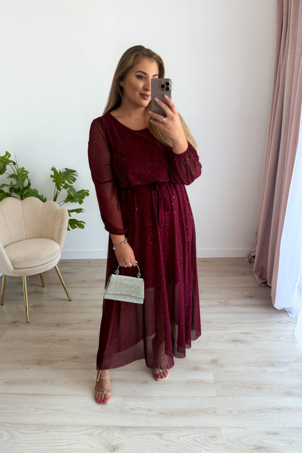 Sukienka maxi z siateczki Marla - bordo 6