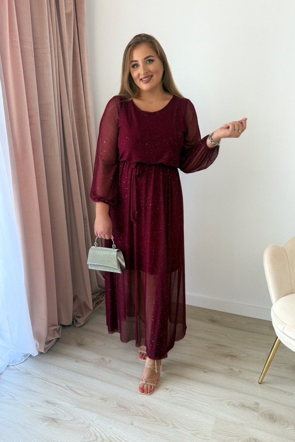 Sukienka maxi z siateczki Marla - bordo