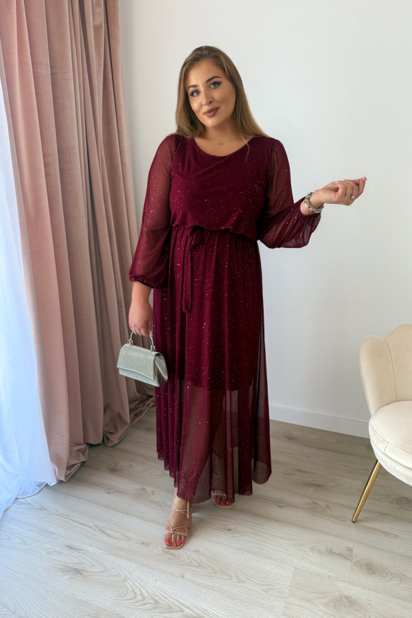 Sukienka maxi z siateczki Marla - bordo 7