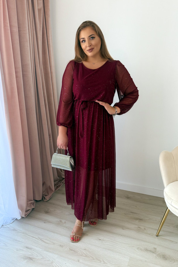 Sukienka maxi z siateczki Marla - bordo 9