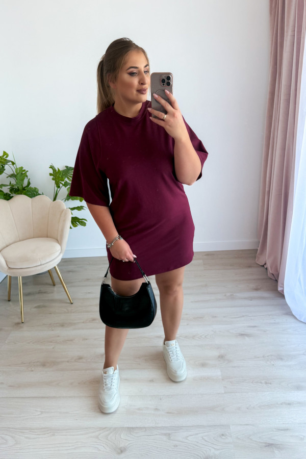 Sukienka koszulka basic Ellee - bordo 2