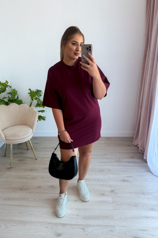 Sukienka koszulka basic Ellee - bordo 3
