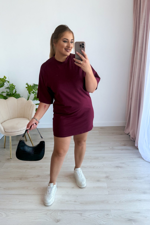 Sukienka koszulka basic Ellee - bordo 4