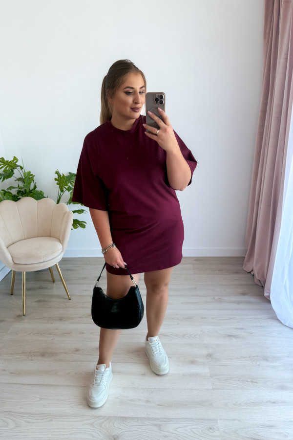 Sukienka koszulka basic Ellee - bordo 5