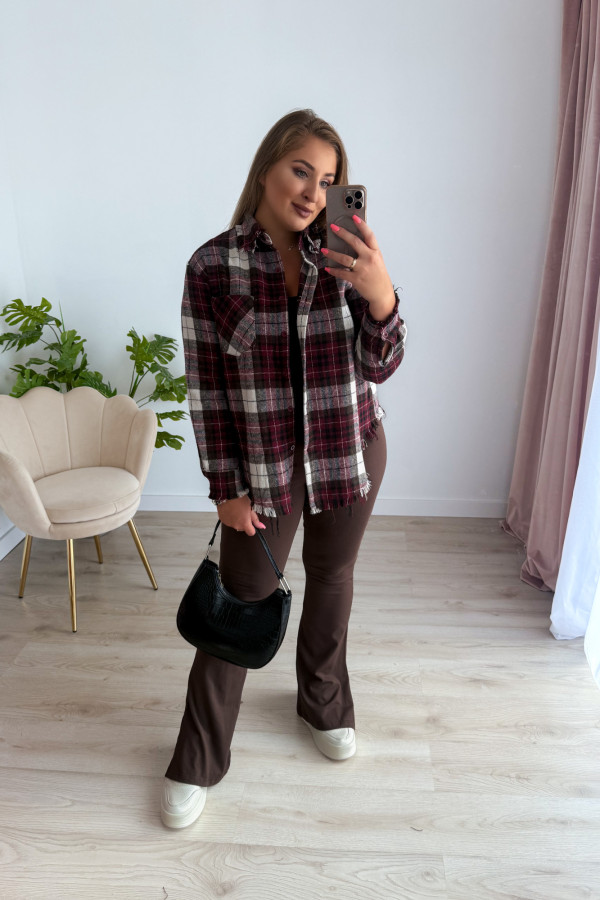 Koszula flanelowa z frędzlami w kratkę Corinna 3