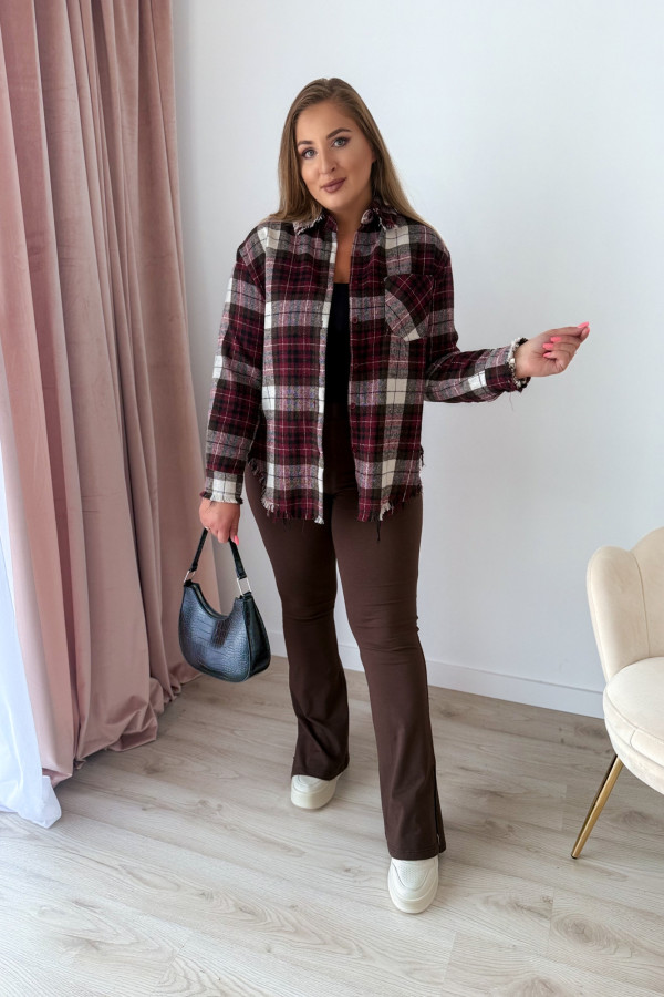 Koszula flanelowa z frędzlami w kratkę Corinna 8