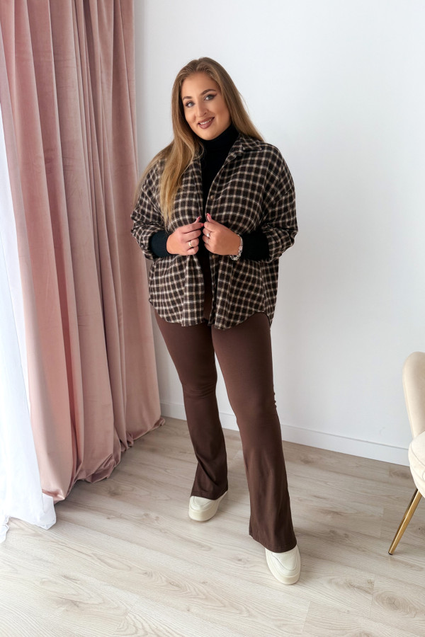 Koszula flanelowa oversize w czekoladową drobną kratkę Relaxed 9
