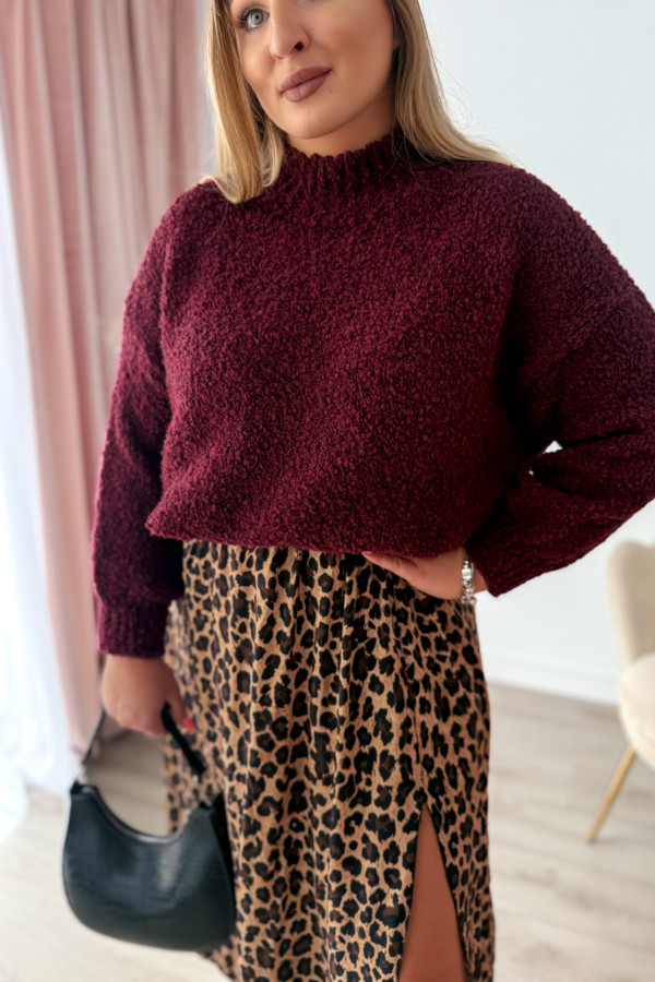 Sweterek bukla oversize Valentina - bordo 1