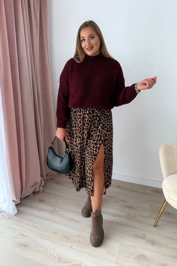 Sweterek bukla oversize Valentina - bordo 3