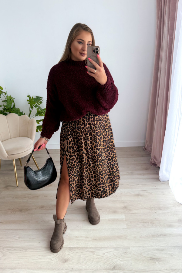 Sweterek bukla oversize Valentina - bordo 4