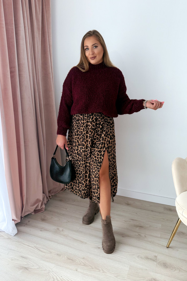 Sweterek bukla oversize Valentina - bordo 5