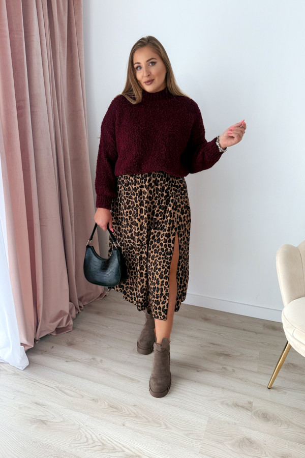 Sweterek bukla oversize Valentina - bordo
