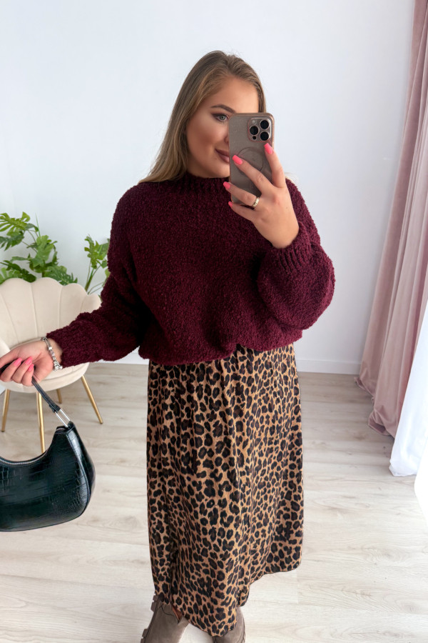 Sweterek bukla oversize Valentina - bordo 6