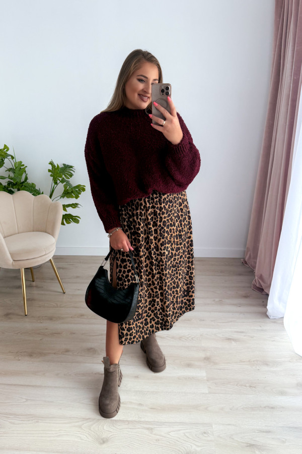 Sweterek bukla oversize Valentina - bordo 7