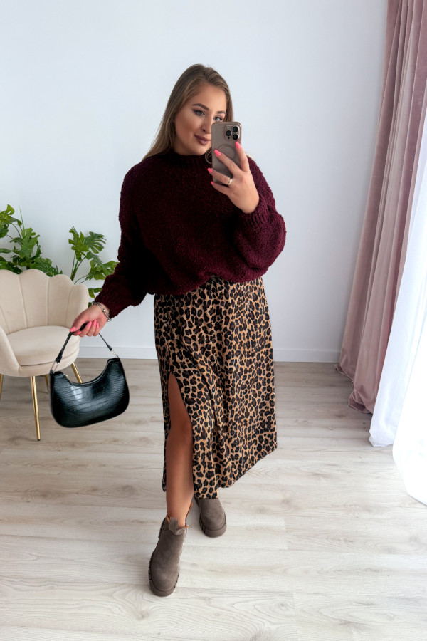Sweterek bukla oversize Valentina - bordo 8