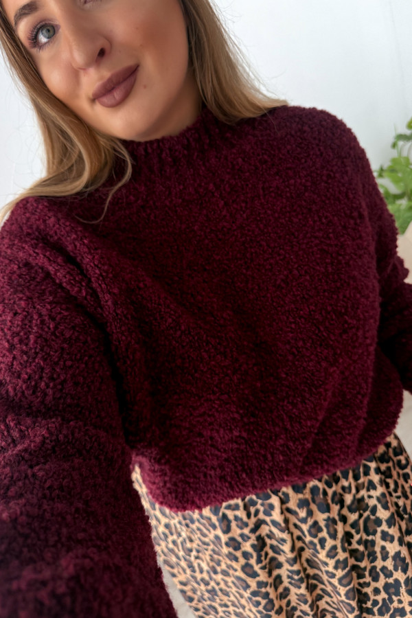 Sweterek bukla oversize Valentina - bordo 9