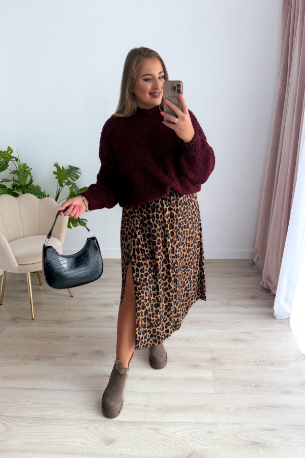 Sweterek bukla oversize Valentina - bordo 10