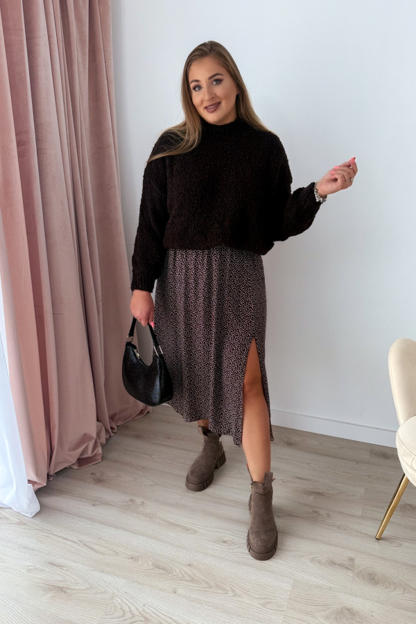Sweterek bukla oversize Valentina - czekolada