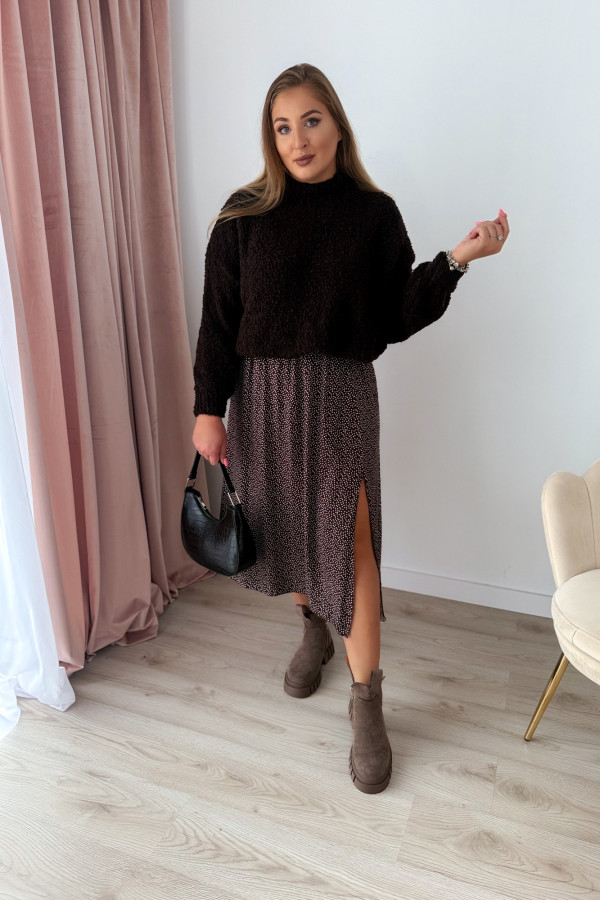Sweterek bukla oversize Valentina - czekolada 1