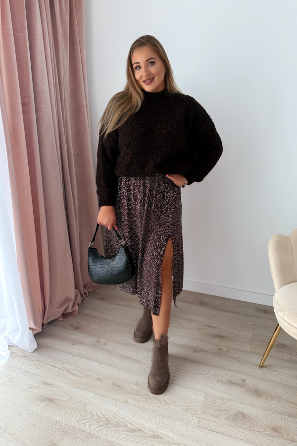 Sweterek bukla oversize Valentina - czekolada 4
