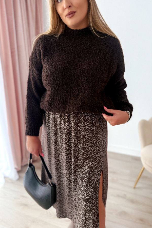 Sweterek bukla oversize Valentina - czekolada 6