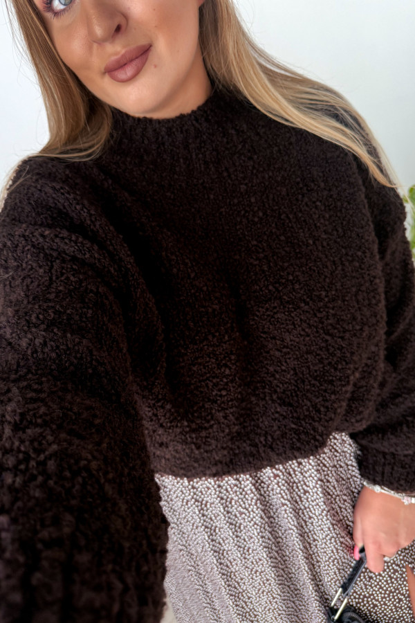 Sweterek bukla oversize Valentina - czekolada 8