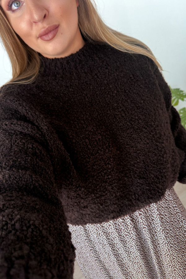 Sweterek bukla oversize Valentina - czekolada 9