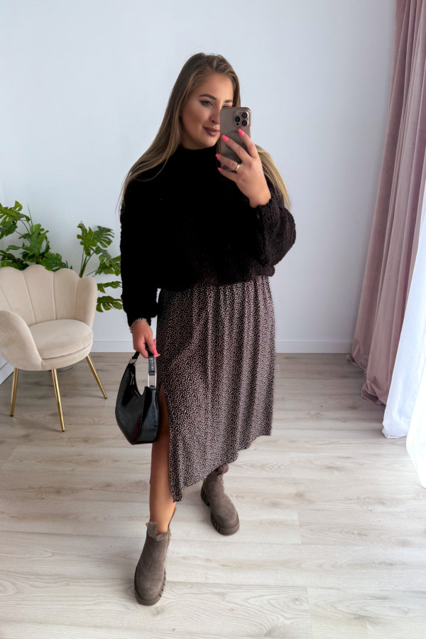 Sweterek bukla oversize Valentina - czekolada 11