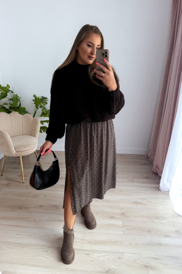 Sweterek bukla oversize Valentina - czekolada 14