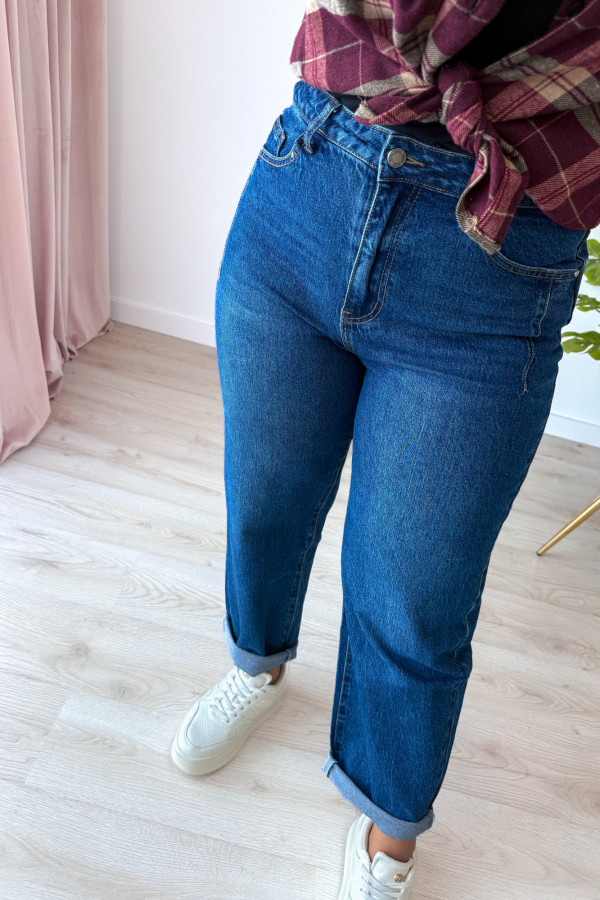 Spodnie jeansowe balloon Message - ciemny jeans 11