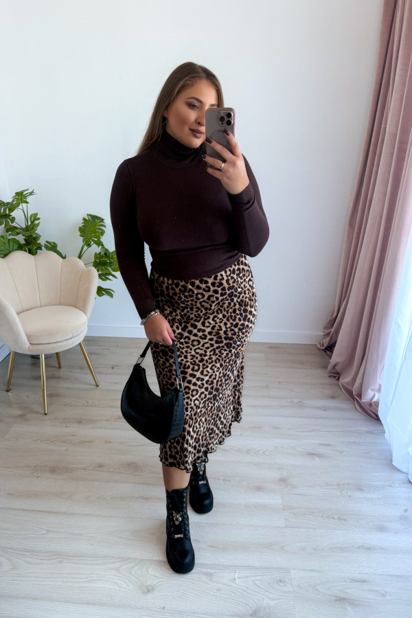 Dopasowany gładki golf Melinda - czekolada 7