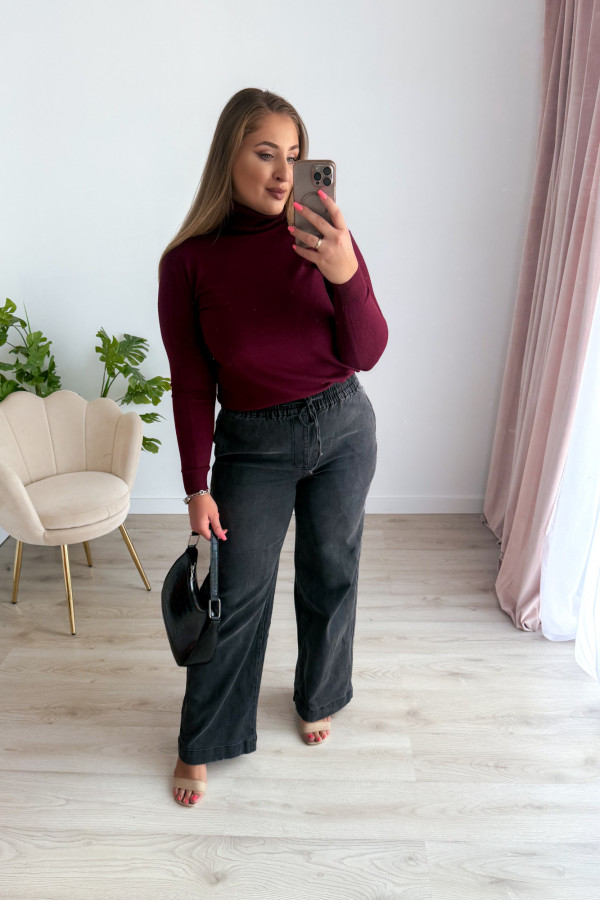 Spodnie jeansowe wide leg Paige - szare 2