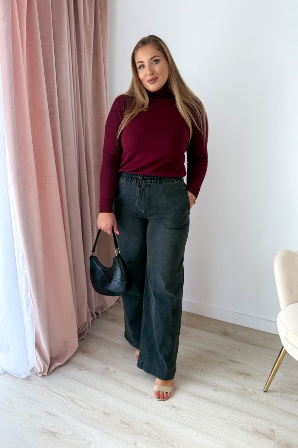 Spodnie jeansowe wide leg Paige - szare