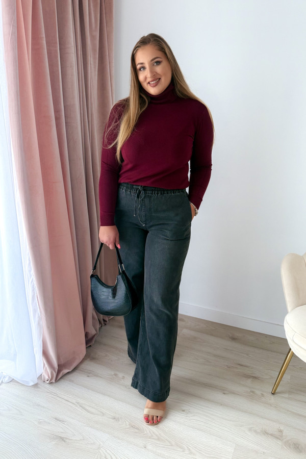 Spodnie jeansowe wide leg Paige - szare 4