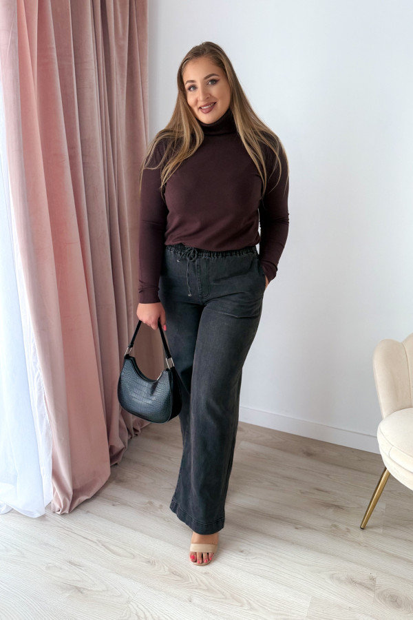 Spodnie jeansowe wide leg Paige - szare 5