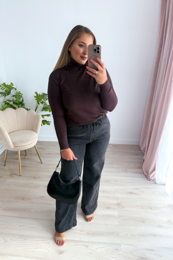 Spodnie jeansowe wide leg Paige - szare 7
