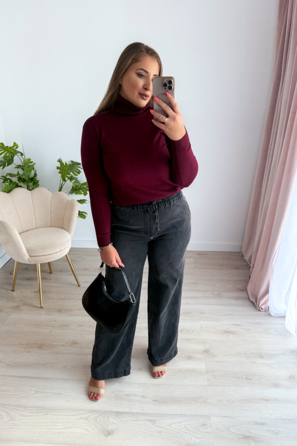Spodnie jeansowe wide leg Paige - szare 8