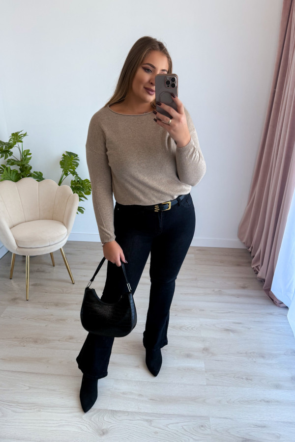 Spodnie jeansowe dzwony Leonie - czarne 7