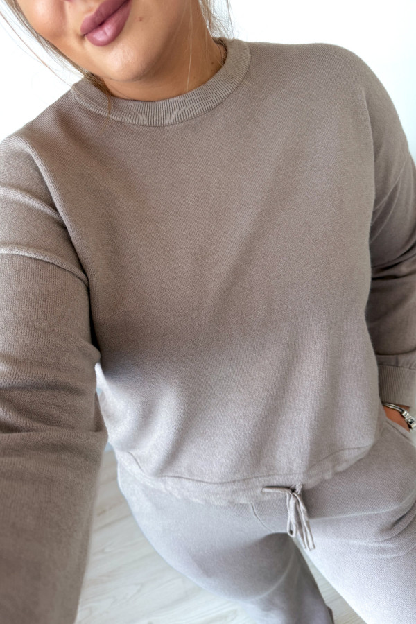 Komplet sweterkowy spodnie z szeroką nogawką i bluza Cozy - fango 1