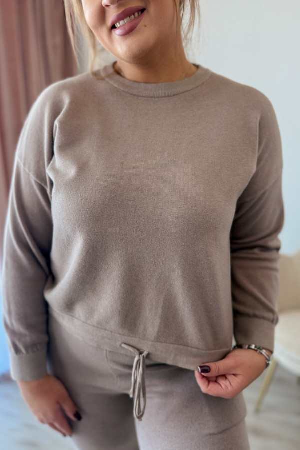 Komplet sweterkowy spodnie z szeroką nogawką i bluza Cozy - fango 2