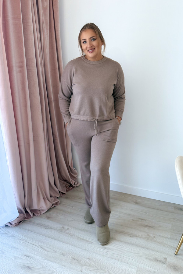 Komplet sweterkowy spodnie z szeroką nogawką i bluza Cozy - fango 4