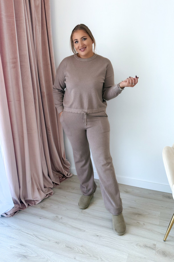 Komplet sweterkowy spodnie z szeroką nogawką i bluza Cozy - fango 5