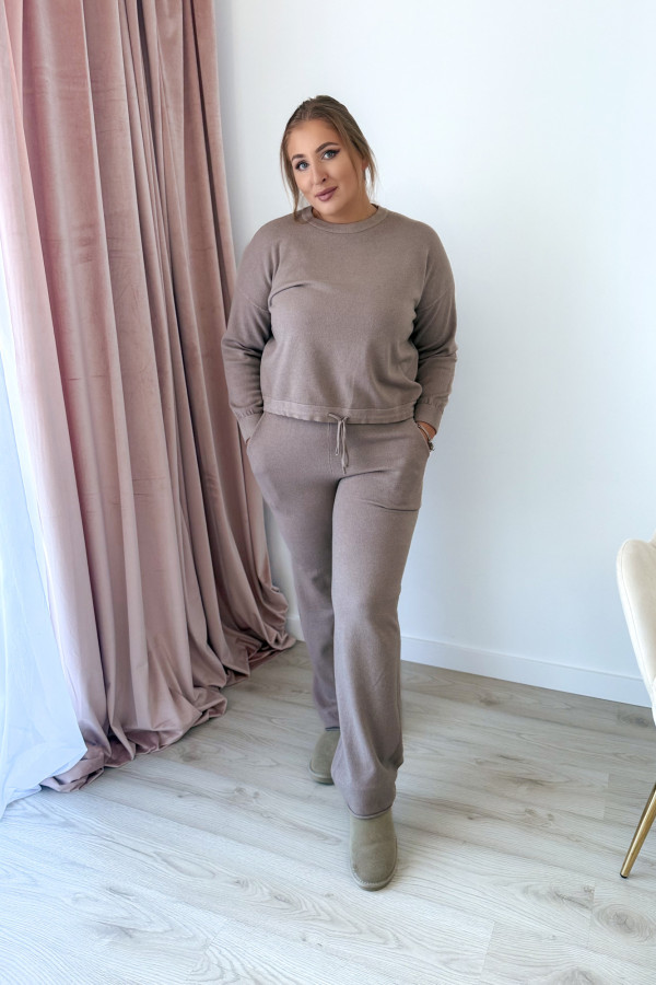 Komplet sweterkowy spodnie z szeroką nogawką i bluza Cozy - fango 6