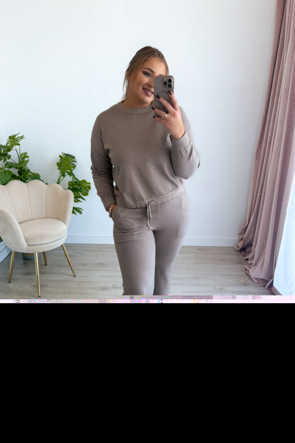 Komplet sweterkowy spodnie z szeroką nogawką i bluza Cozy - fango 9