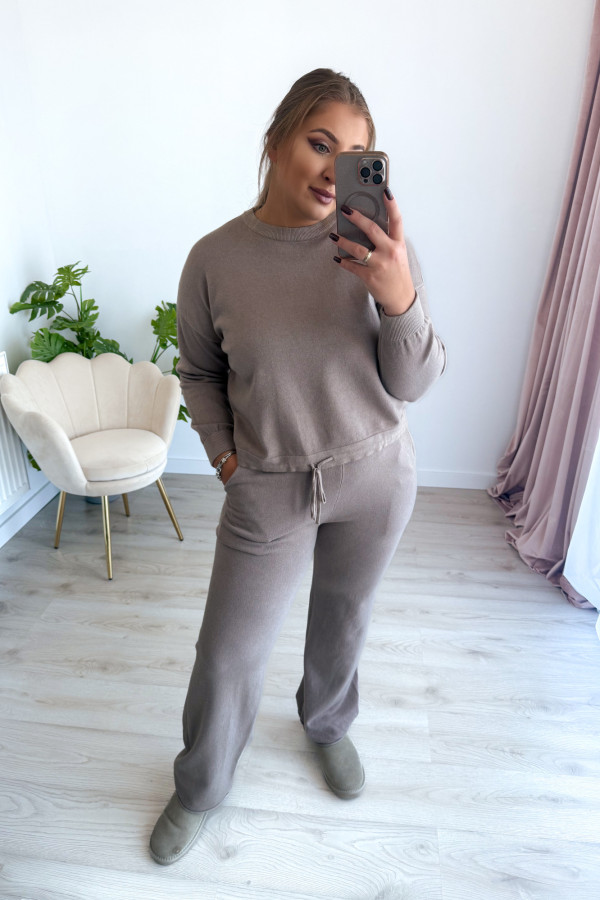 Komplet sweterkowy spodnie z szeroką nogawką i bluza Cozy - fango 10