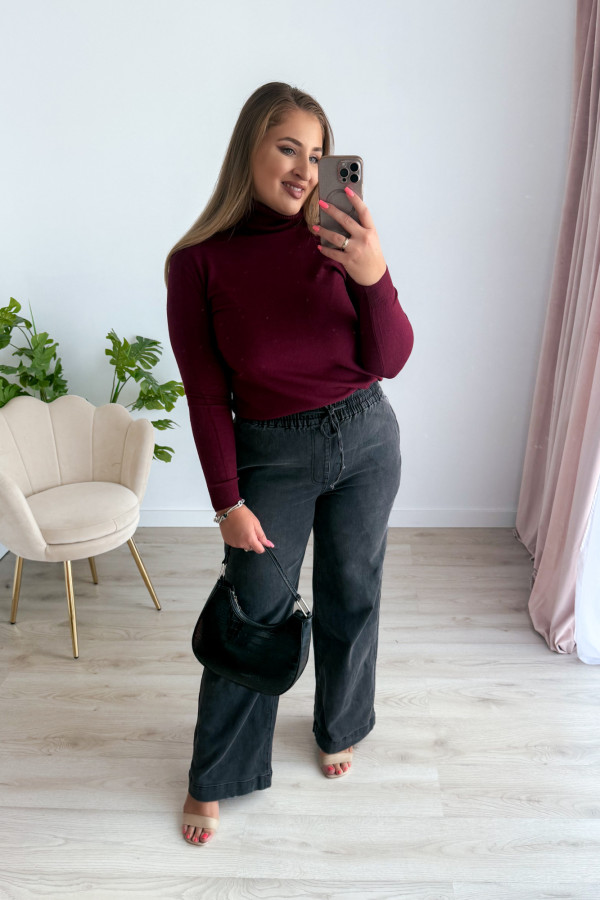 Dopasowany gładki golf Melinda większy standard - bordo 2