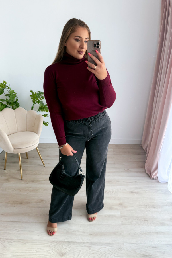 Dopasowany gładki golf Melinda większy standard - bordo 5